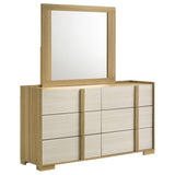 Furniture City Houma - Coaster - Hyland 6-drawer Dresser with Mirror Natural - 215653M