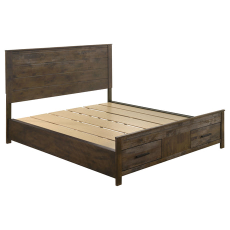 Furniture City Houma - Coaster - Woodmont California King Storage Bed Rustic Golden Brown - 222631KW