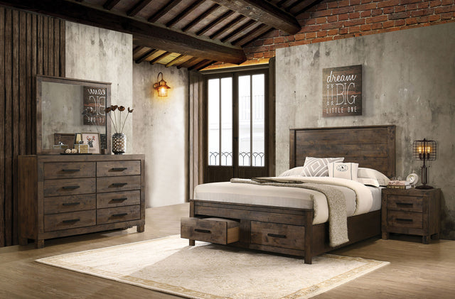 Furniture City Houma - Coaster - Woodmont 4-piece Queen Bedroom Set Rustic Golden Brown - 222631Q-S4