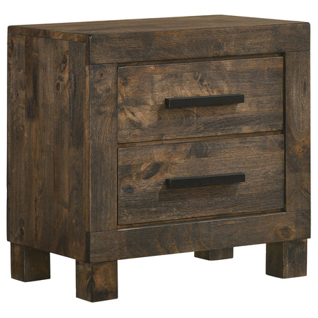 Furniture City Houma - Coaster - Woodmont 2-drawer Nightstand Rustic Golden Brown - 222632