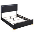 Furniture City Houma - Coaster - Marceline Wood Full LED Panel Bed Black - 222831F