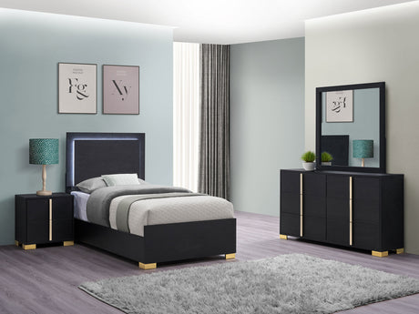 Furniture City Houma - Coaster - Marceline 4-piece Twin Bedroom Set Black - 222831T-S4