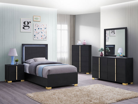 Furniture City Houma - Coaster - Marceline 5-piece Twin Bedroom Set Black - 222831T-S5