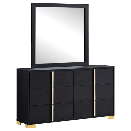 Furniture City Houma - Coaster - Marceline 6-drawer Dresser with Mirror Black - 222833M