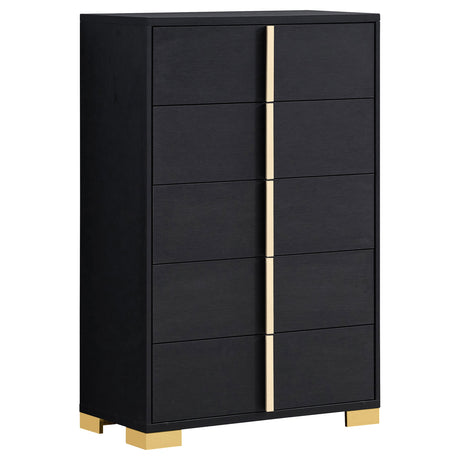 Furniture City Houma - Coaster - Marceline 5-drawer Bedroom Chest Black - 222835