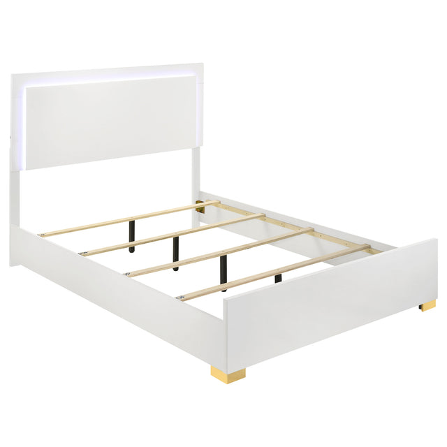 Furniture City Houma - Coaster - Marceline Wood Full LED Panel Bed White - 222931F