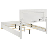 Marceline Wood Queen LED Panel Bed White