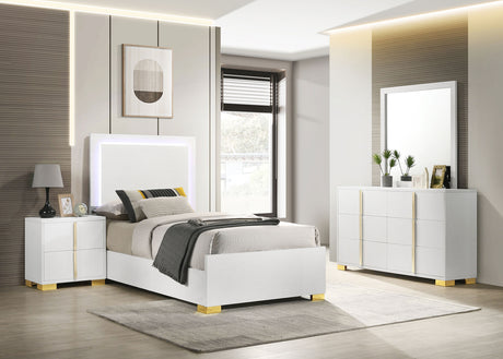 Furniture City Houma - Coaster - Marceline 4-piece Twin Bedroom Set White - 222931T-S4