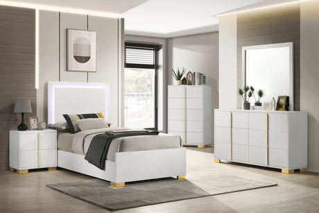 Furniture City Houma - Coaster - Marceline 5-piece Twin Bedroom Set White - 222931T-S5