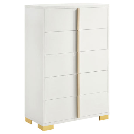 Furniture City Houma - Coaster - Marceline 5-drawer Bedroom Chest White - 222935