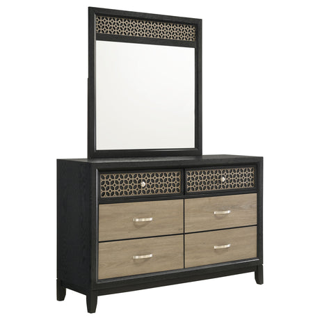 Furniture City Houma - Coaster - Valencia 6-drawer Dresser with Mirror Black - 223043M
