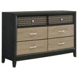Furniture City Houma - Coaster - Valencia 6-drawer Dresser Black - 223043