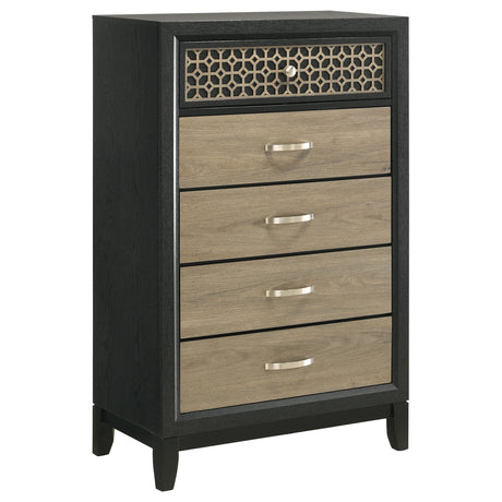 Furniture City Houma - Coaster - Valencia 5-drawer Bedroom Chest Black - 223045