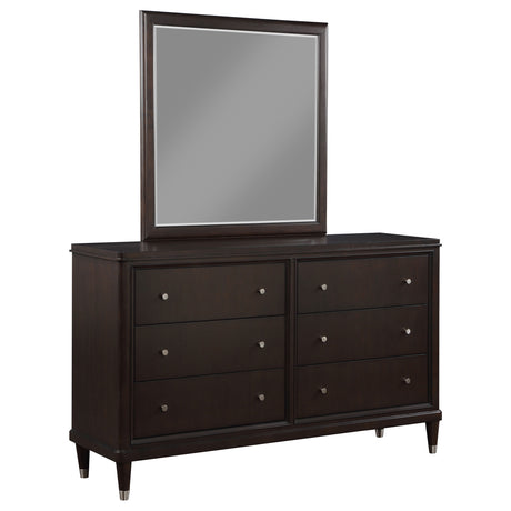 Furniture City Houma - Coaster - Emberlyn 6-drawer Dresser with Mirror Brown - 223063M