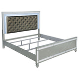 Furniture City Houma - Coaster - Gunnison Wood Eastern King LED Panel Bed Silver Metallic - 223211KE