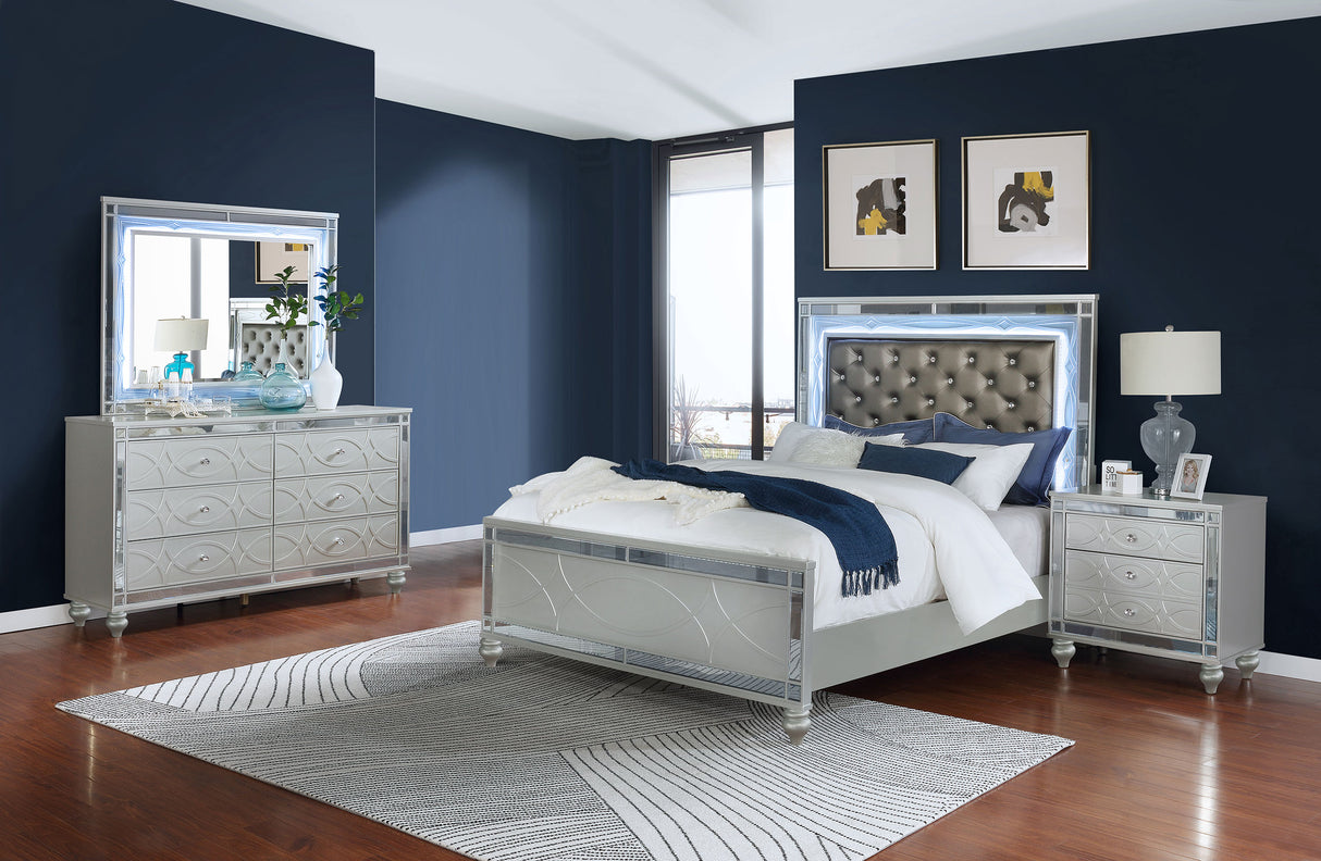 Furniture City Houma - Coaster - Gunnison 4-piece California King Bedroom Set Silver Metallic - 223211KW-S4