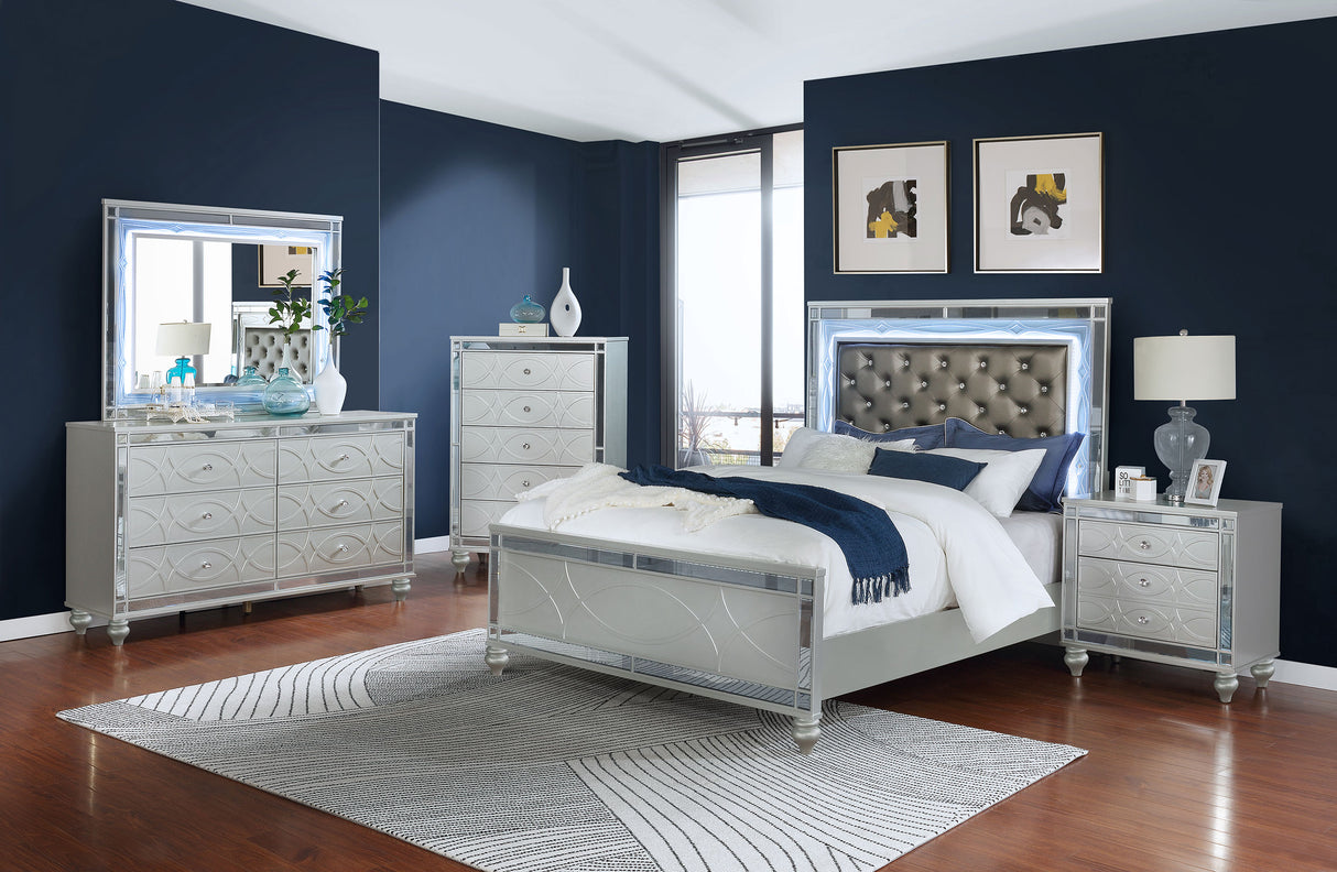 Furniture City Houma - Coaster - Gunnison 5-piece California King Bedroom Set Silver Metallic - 223211KW-S5