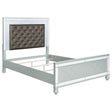 Furniture City Houma - Coaster - Gunnison Wood Queen LED Panel Bed Silver Metallic - 223211Q