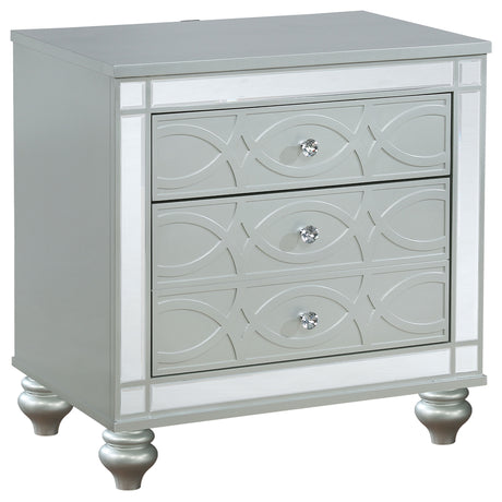 Furniture City Houma - Coaster - Gunnison 2-drawer Nightstand Silver Metallic - 223212