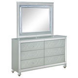 Furniture City Houma - Coaster - Gunnison 6-drawer Dresser with Mirror Silver Metallic - 223213M