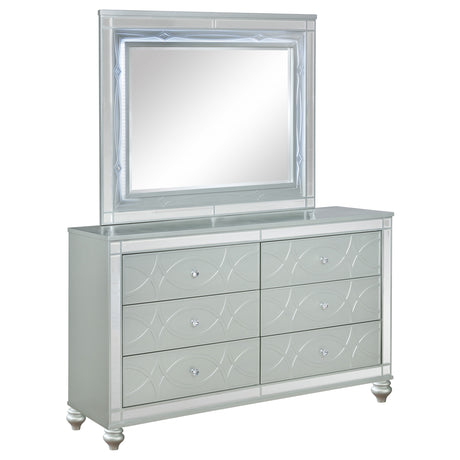 Furniture City Houma - Coaster - Gunnison 6-drawer Dresser with Mirror Silver Metallic - 223213M