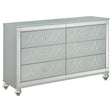 Furniture City Houma - Coaster - Gunnison 6-drawer Dresser Silver Metallic - 223213