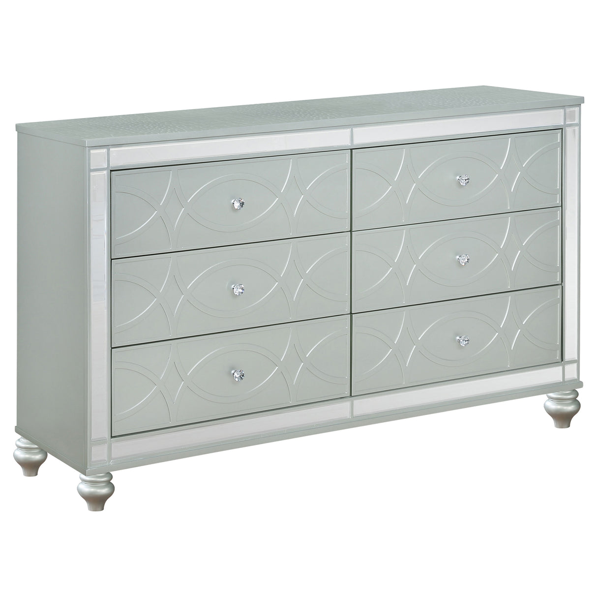Furniture City Houma - Coaster - Gunnison 6-drawer Dresser Silver Metallic - 223213