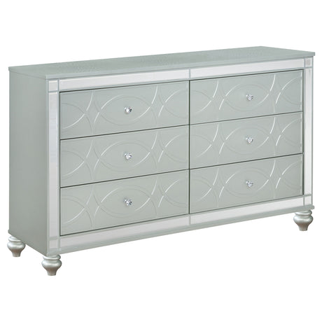 Furniture City Houma - Coaster - Gunnison 6-drawer Dresser Silver Metallic - 223213