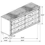 Gunnison 6-drawer Dresser Silver Metallic