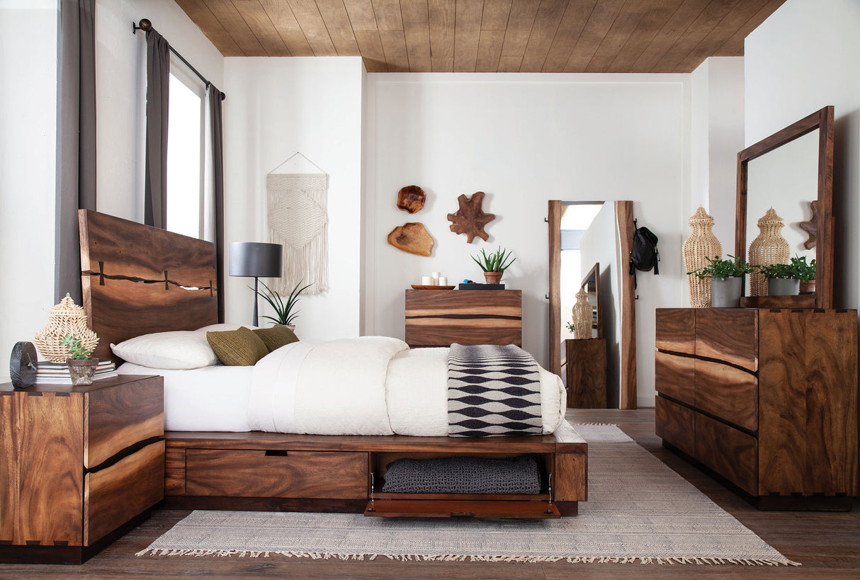 Furniture City Houma - Coaster - Winslow 5-piece Queen Bedroom Set Smokey Walnut - 223250SQ-S5