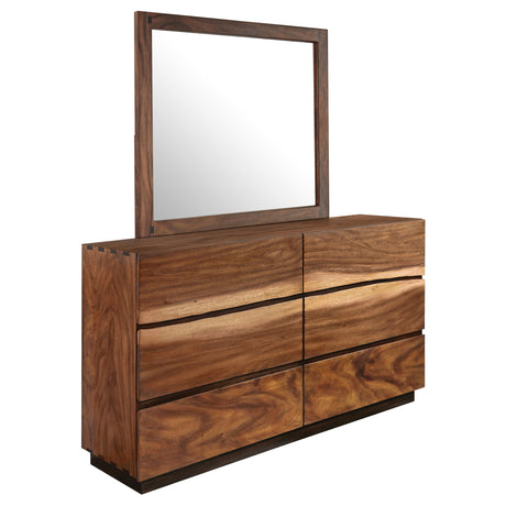 Furniture City Houma - Coaster - Winslow 6-drawer Dresser with Mirror Smokey Walnut - 223253M