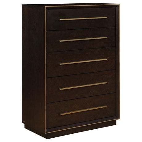Furniture City Houma - Coaster - Durango 5-drawer Bedroom Chest Smoked Peppercorn - 223265