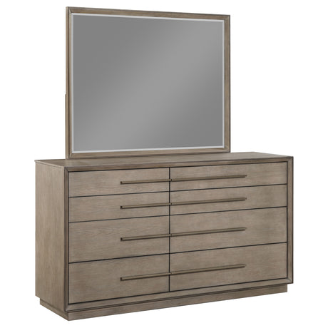 Furniture City Houma - Coaster - Durango 8-drawer Dresser and Mirror Taupe Oak - 223273M