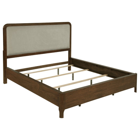 Furniture City Houma - Coaster - Maderia 57-inch Upholstered California King Panel Bed Walnut - 223321KW