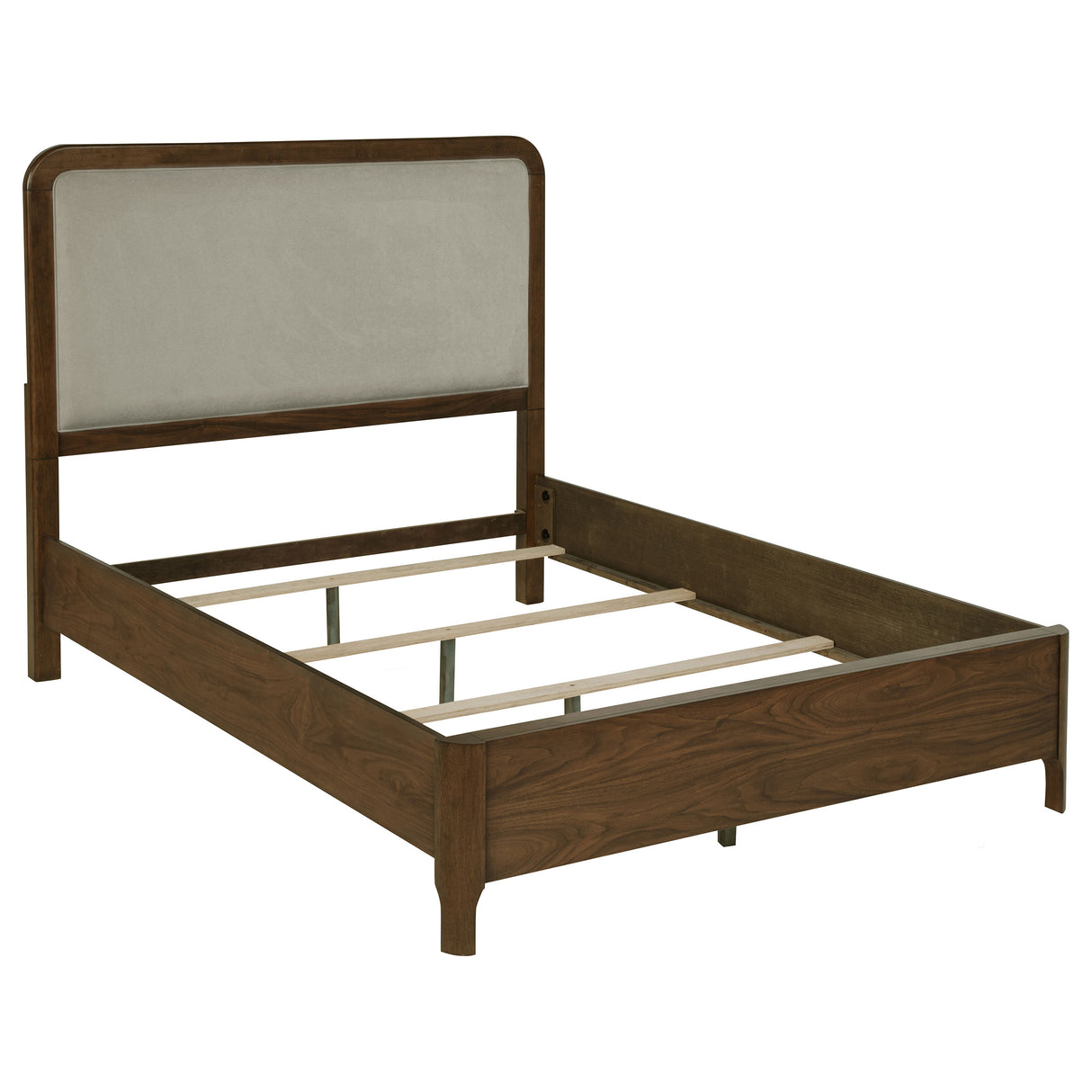 Furniture City Houma - Coaster - Maderia 57-inch Upholstered Queen Panel Bed Walnut - 223321Q