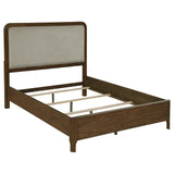 Furniture City Houma - Coaster - Maderia 57-inch Upholstered Queen Panel Bed Walnut - 223321Q