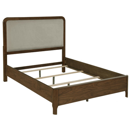Furniture City Houma - Coaster - Maderia 57-inch Upholstered Queen Panel Bed Walnut - 223321Q