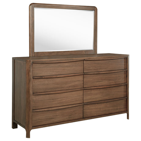 Furniture City Houma - Coaster - Maderia 8-drawer Dresser and Mirror Walnut - 223323M