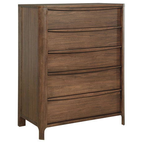 Furniture City Houma - Coaster - Maderia 5-drawer Chest of Drawers Walnut - 223325