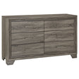 Furniture City Houma - Coaster - Wright 6-drawer Dresser Cabinet Brown Oak - 223343