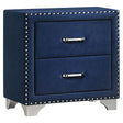 Furniture City Houma - Coaster - Melody Upholstered 2-drawer Nightstand Pacific Blue - 223372