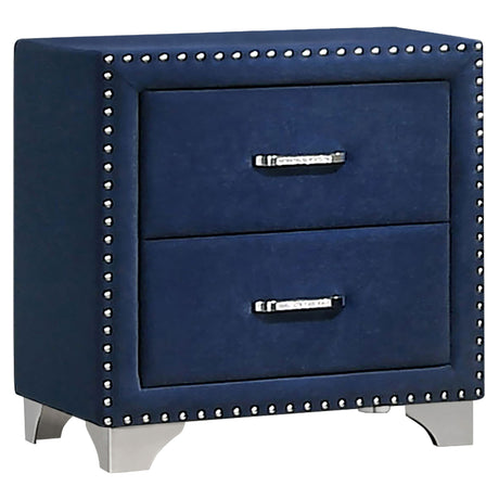 Furniture City Houma - Coaster - Melody Upholstered 2-drawer Nightstand Pacific Blue - 223372