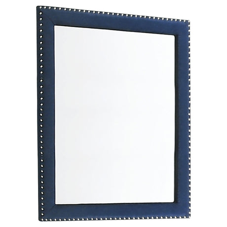 Furniture City Houma - Coaster - Melody Upholstered Dresser Mirror Pacific Blue - 223374