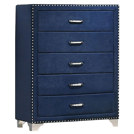 Furniture City Houma - Coaster - Melody 5-drawer Bedroom Chest Pacific Blue - 223375