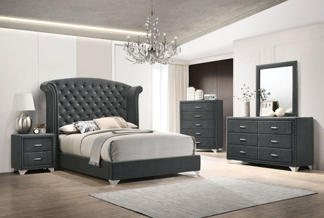Furniture City Houma - Coaster - Melody 5-piece Eastern King Bedroom Set Grey - 223381KE-S5