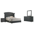 Furniture City Houma - Coaster - Melody 4-piece California King Bedroom Set Grey - 223381KW-S4