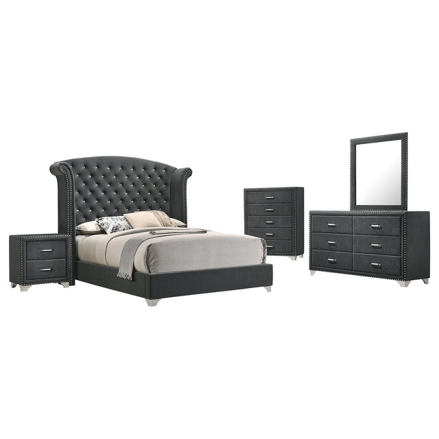 Furniture City Houma - Coaster - Melody 5-piece California King Bedroom Set Grey - 223381KW-S5