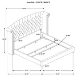 Melody Upholstered California King Wingback Bed Grey
