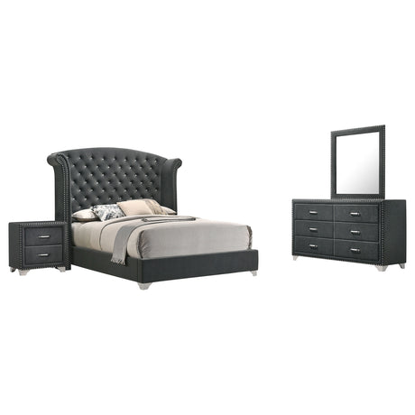 Furniture City Houma - Coaster - Melody 4-piece Queen Bedroom Set Grey - 223381Q-S4
