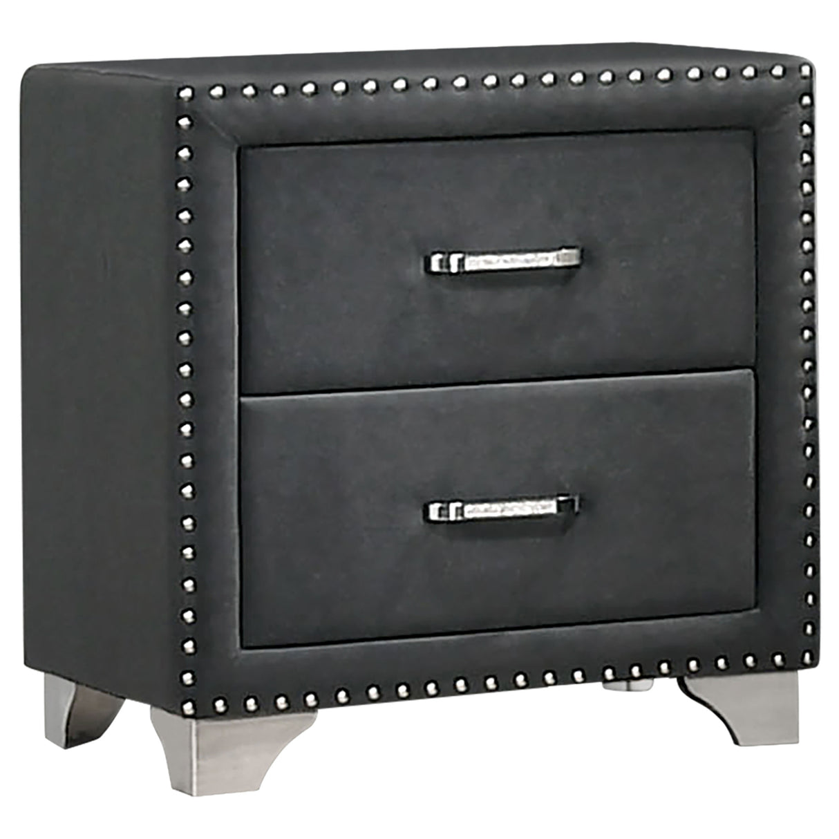 Furniture City Houma - Coaster - Melody Upholstered 2-drawer Nightstand Grey - 223382